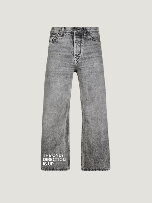 Only Direction Wide Leg Faded Grey Jeans